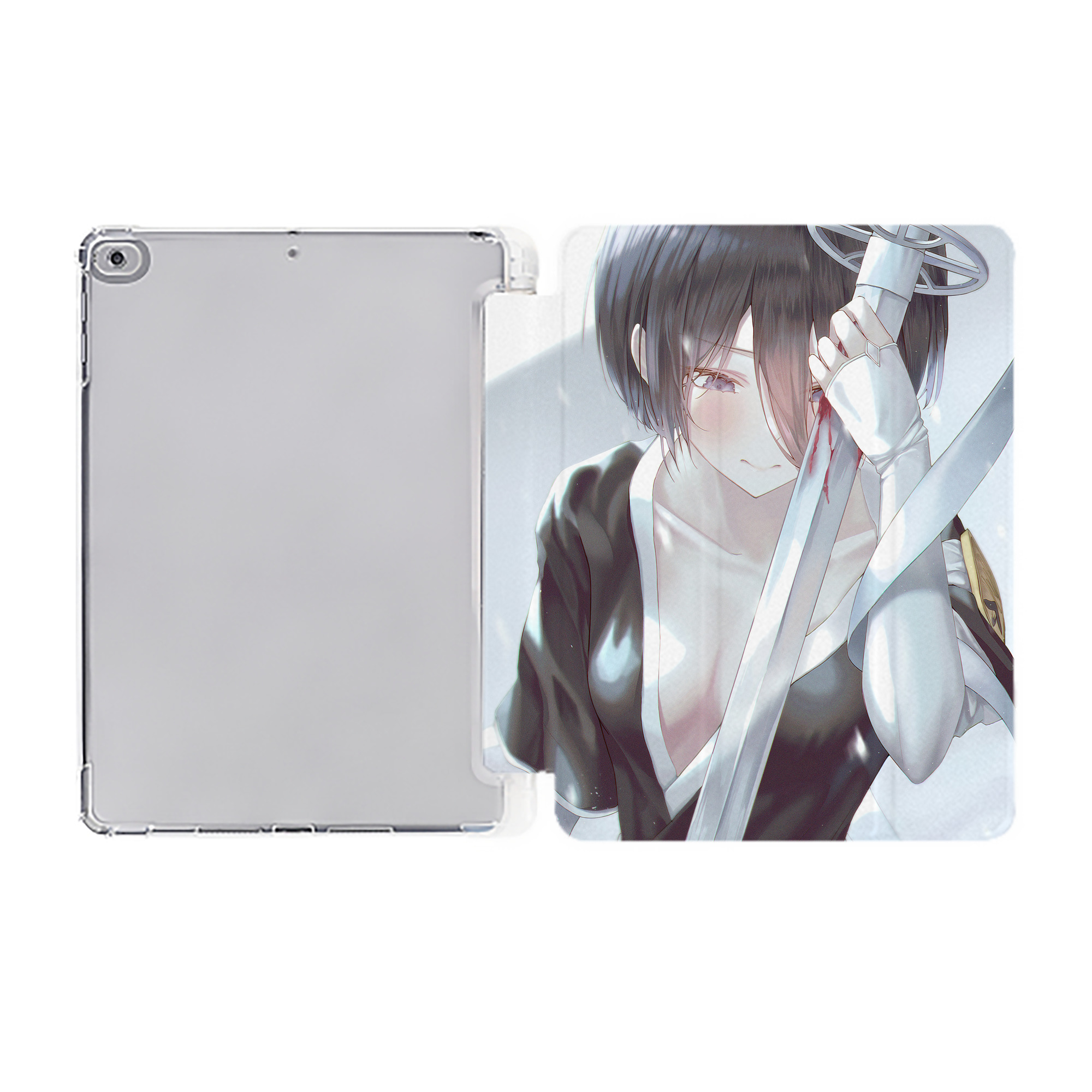 （画像用） ブリーチ BLEACH IPad ケース ペン収納付き 三つ折りスタンド PUレザー×シリコン 対応機種9.5/10.5/10.9インチ